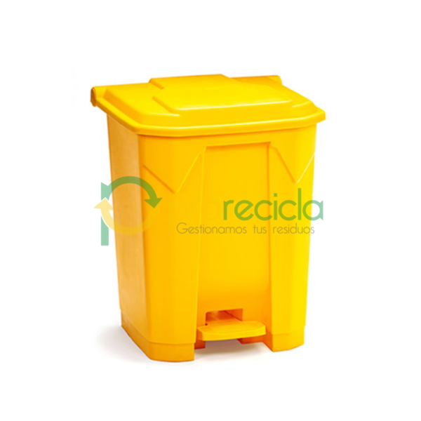 Basurero de reciclaje 30 litros con pedal central en diferentes colores