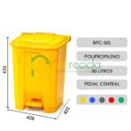 Basurero con Pedal Central 30 Litros para Reciclaje - Imagen 2